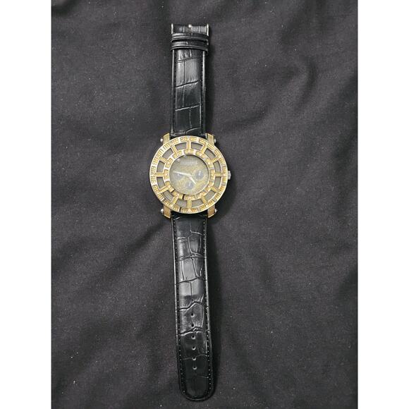 54.4mm Men\'s Chronograph Quartz Analog Watch Black Leatherette Strap w/case main image 5